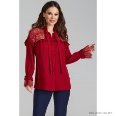 Блузка Teffi style 1473 бордовые тона