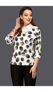 Блузка DiLiaFashion 0059 белый с принтом