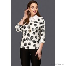 Блузка DiLiaFashion 0059 белый с принтом