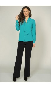 Блузка Teffi style 1206 бирюзовые тона
