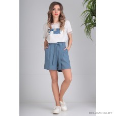 Блузка SandyNa 13800 белый с синим Блузка SandyNa 13800 белый с синим
