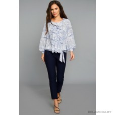Блузка Teffi style 1207 волна на белом