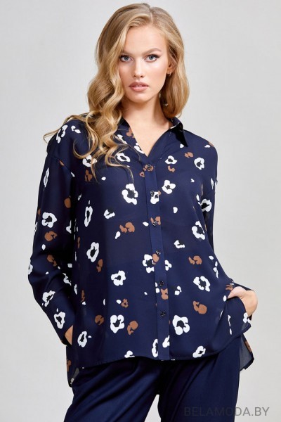 Блузка Teffi style 1597 синий