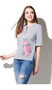 Блузка DiLiaFashion 0105 "серая полоская"