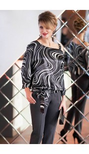 Блузка Euromoda 243 черный с белым