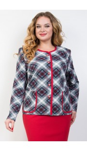 Жакет TricoTex Style 1855ж серо-красные тона