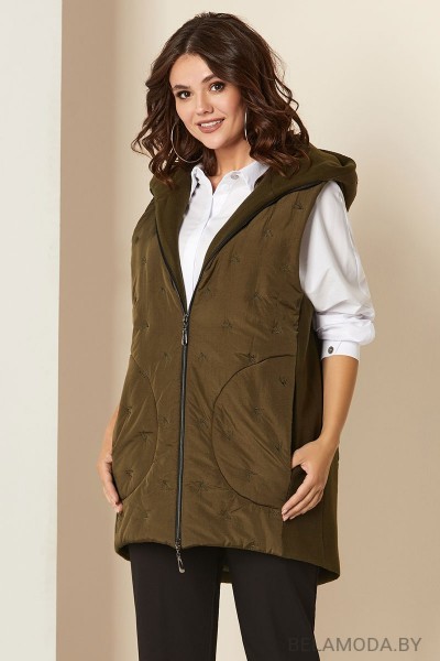 Жилет Andrea Style 00277 хаки