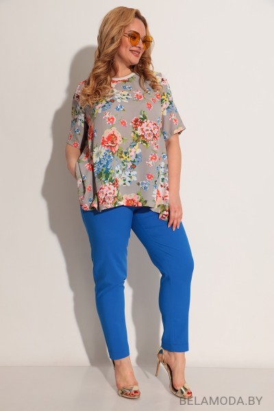 Комплект брючный Michel Chic 1234 серый с синим