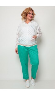 Комплект брючный Michel Chic 1240 бело-зеленый