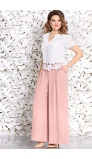Комплект брючный Mira Fashion 4613 белый+розовый