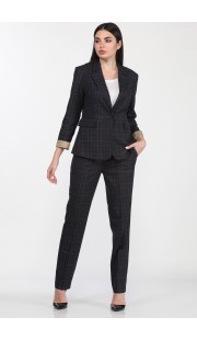 Комплект брючный Lady Style Classic 1725/3 графитовый-клетка