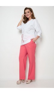 Комплект брючный Michel Chic 1242 белый с коралловым