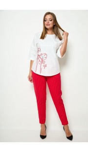 Комплект брючный Michel Chic 1255 белый, красный