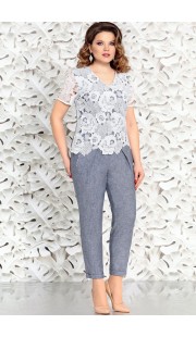 Комплект брючный Mira Fashion 4412 белый и голубой