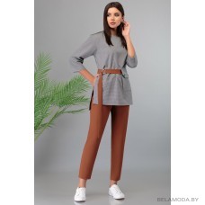 Комплект брючный Denissa Fashion 1326 серо-коричневый