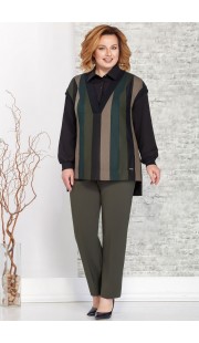 Комплект брючный Ivelta plus 2866 черный - хаки
