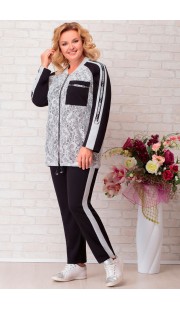 Комплект брючный Aira Style 699 черный с серым