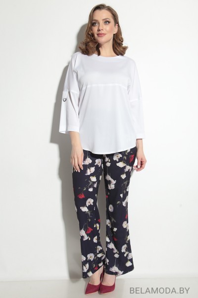 Комплект брючный Michel Chic 1220 белый с синим