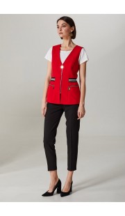 Комплект брючный Denissa Fashion 1281 красный с черным