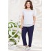 Комплект брючный Mira Fashion 4806 тёмно-синий+белый