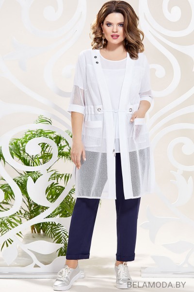 Комплект брючный Mira Fashion 4806 тёмно-синий+белый