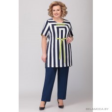 Комплект брючный Denissa Fashion 1297 темно-синий