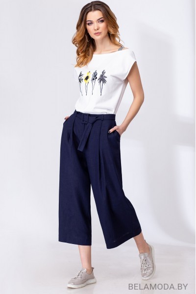 Комплект брючный Elady 3559 синий с белым