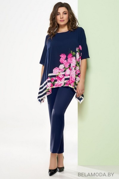 Комплект брючный Denissa Fashion 1248n темно-синий