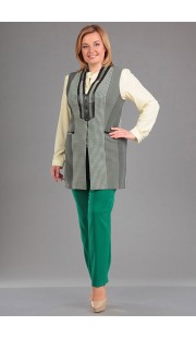 Комплект брючный Viola Style 30485 черный с бледно-желтым - зеленый