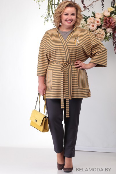 Комплект брючный Michel Chic 1186 желтый с серым