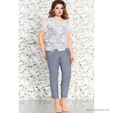 Комплект брючный Mira Fashion 4412 белый+голубой