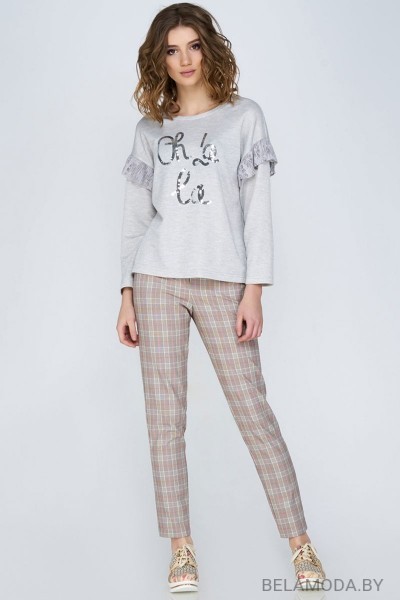 Комплект брючный Denissa Fashion 1242 бежевый