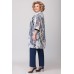 Комплект брючный Denissa Fashion 1306 синий с молочным