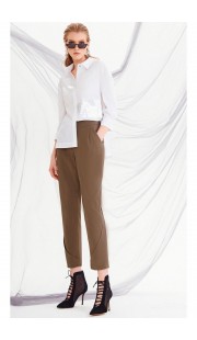 Комплект брючный DiLiaFashion 0207 белый с хаки