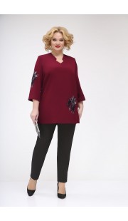 Комплект брючный Ivelta plus 2949 бордовый, черный