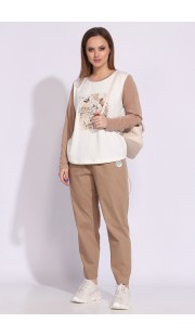 Комплект брючный ТАиЕР 1051/1052 молочный+песочный