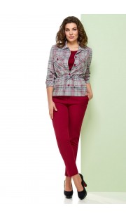 Комплект брючный Denissa Fashion 1234 серый с красным