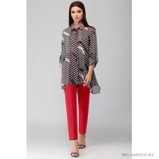 Комплект брючный Denissa Fashion 1312 серый с красным Комплект брючный Denissa Fashion 1312 серый с красным
