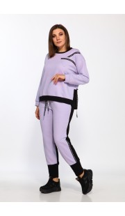 Комплект брючный Lady Style Classic 2387 Нежно-лавандовый с черным