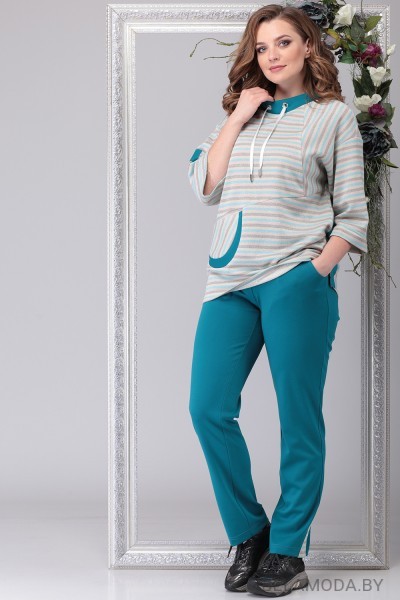 Комплект брючный Michel Chic 1181 бирюзовые тона