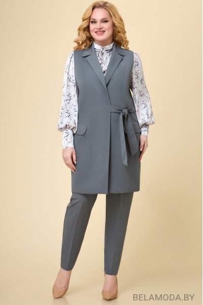 Комплект брючный Svetlana Style 1719 серый с молочным