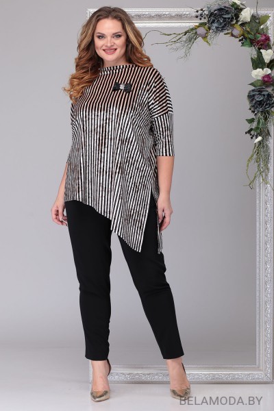 Комплект брючный Michel Chic 1196 серый с черным