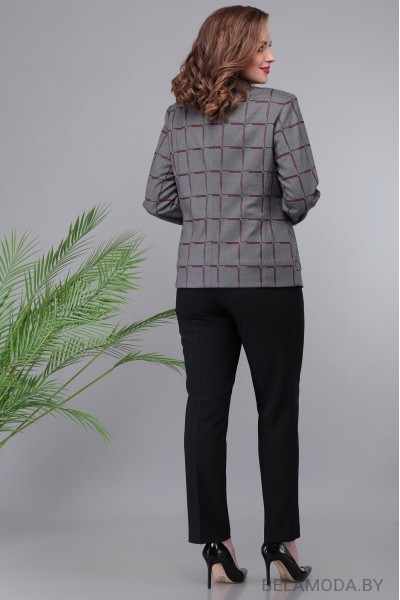 Комплект брючный Denissa Fashion 1262 серый с черным