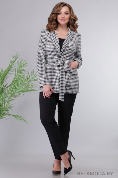 Комплект брючный Denissa Fashion 1323 серый с черным