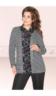 Кофта Needle Ревертекс 382/16 "полоска" серый
