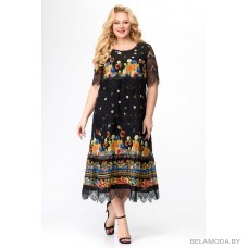 Комплект плательный Svetlana Style 1505 черный + цветной узор Комплект плательный Svetlana Style 1505 черный + цветной узор