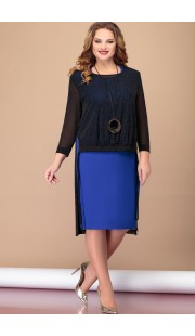 Комплект плательный Nadin-N 1829.1 чёрный+василёк