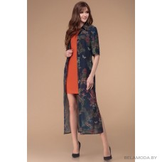 Комплект плательный Svetlana Style 1222 темно-синий с оранжевым