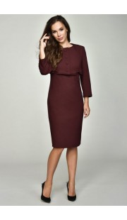 Комплект плательный Teffi style 1363 бордовые тона