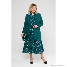 Комплект плательный Pretty 1898 изумруд+белые горохи Комплект плательный Pretty 1898 изумруд+белые горохи